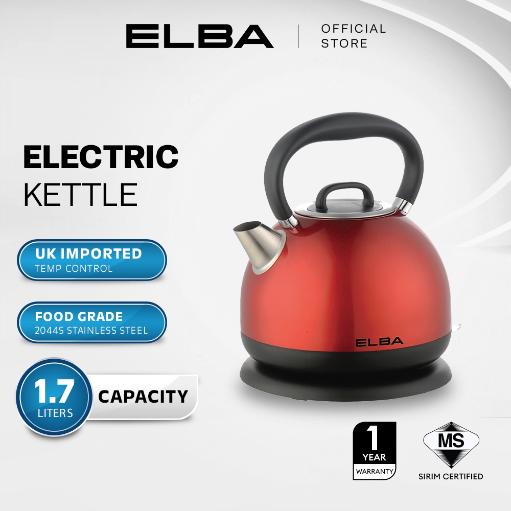 [Online Exclusive] ELBA Electric Kettle EK-K1780(RD) - Red (1.7L / 1850-2200W)