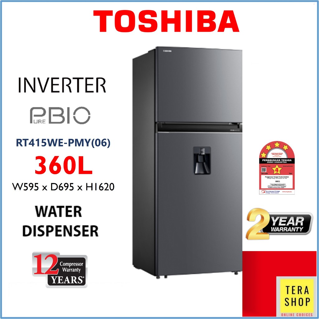 Toshiba RT416 / RT415 Water Dispenser Inverter 360L Refrigerator Peti Sejuk Fridge