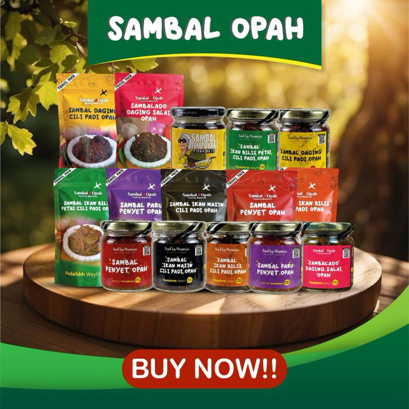 READYSTOCK | Sambal Opah Food by Masmira | Ikan Masin Kurau Bilis Petai Cili Padi Daging Salai Paru Penyet Tempoyak