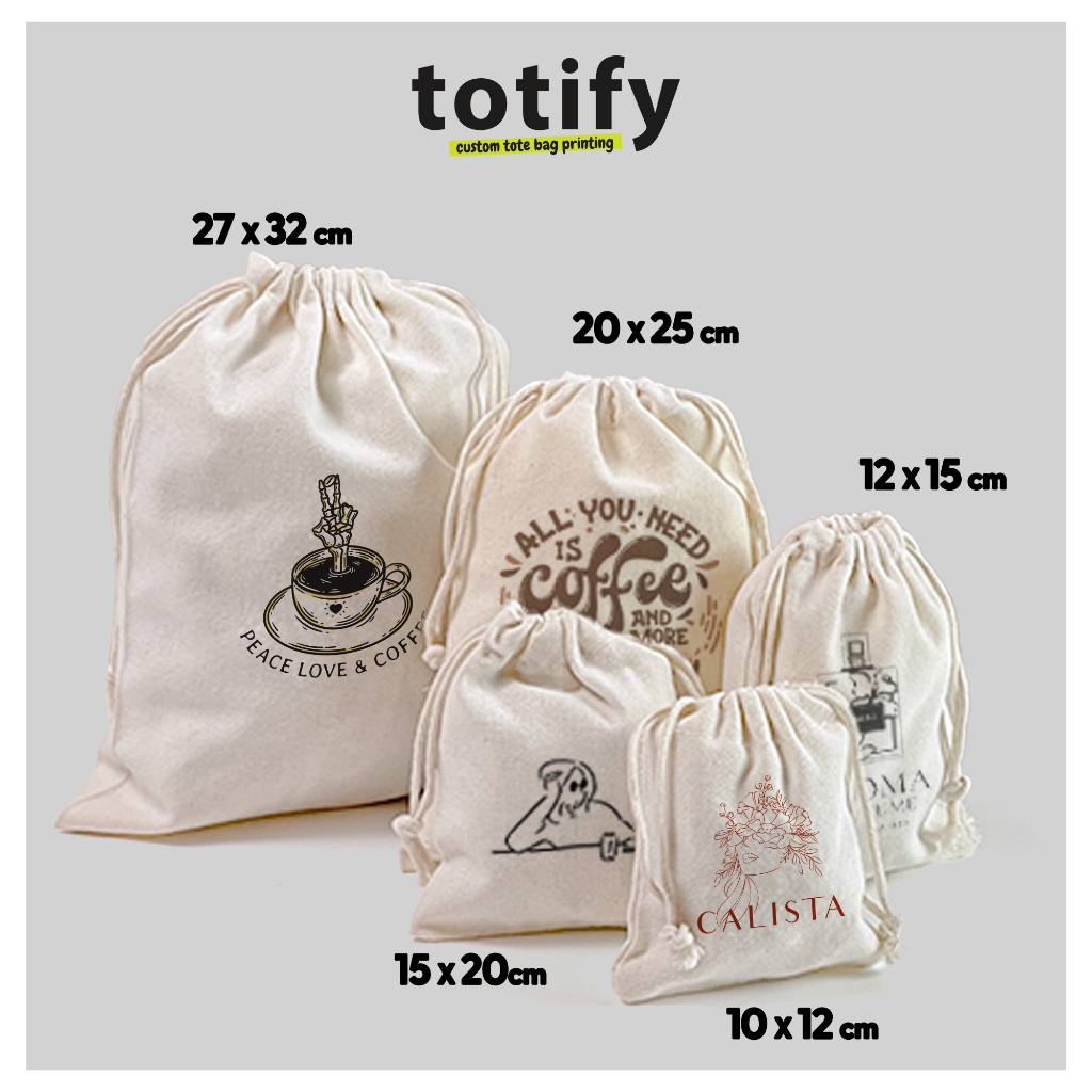 Canvas Pouch bag ( SUBLIMATION PRINT) Multiple Size BIEGE color  Tote bag small | Bag Custom | custom print | custom