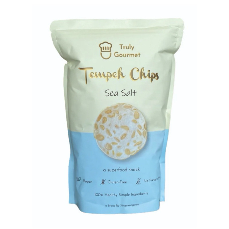 TRULY GOURMET TEMPEH CHIPS SEA SALT/ Black Pepper/ Garlic/ Indonesian Classic 80G