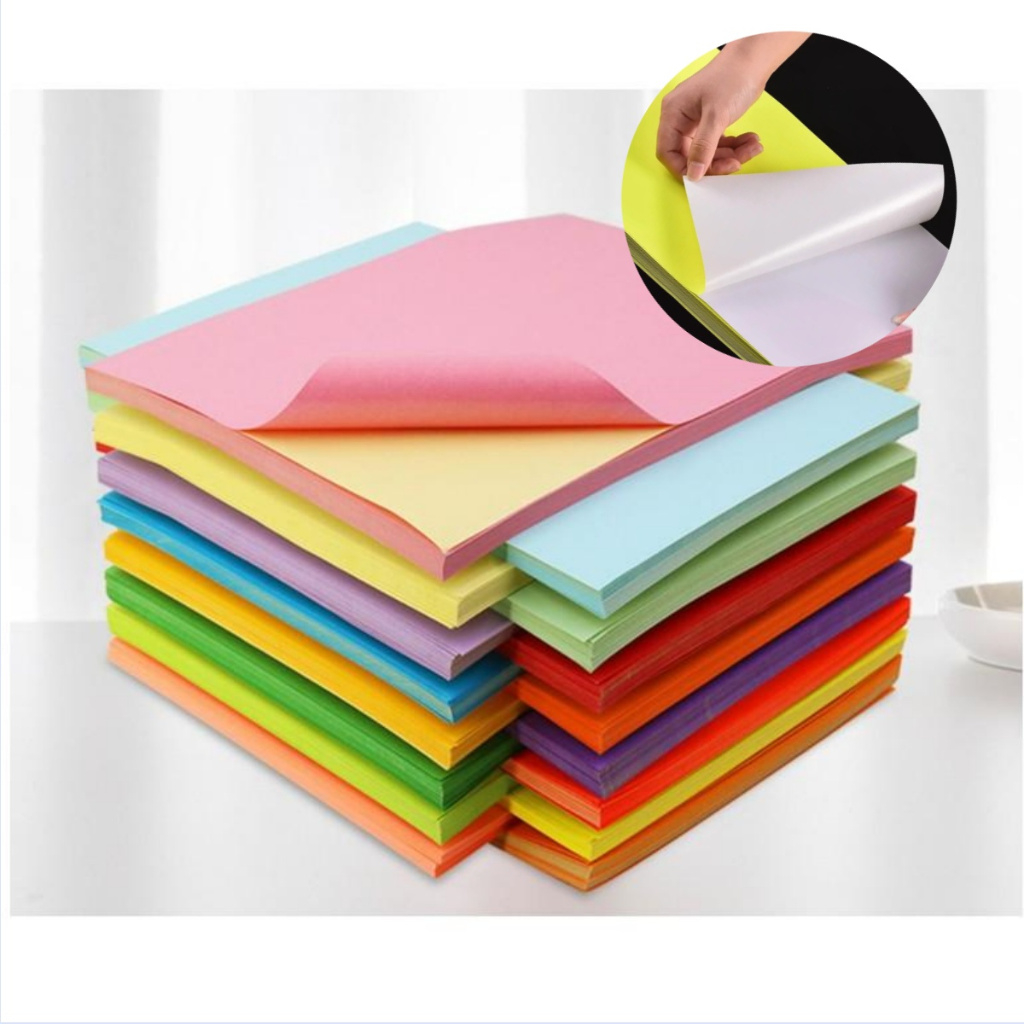 UMI A4 Size Luorescent Colour Kraft Sticker Paper Labels Sheet Suitable All Printers Inkjet Laser Digital Kertas Stiker