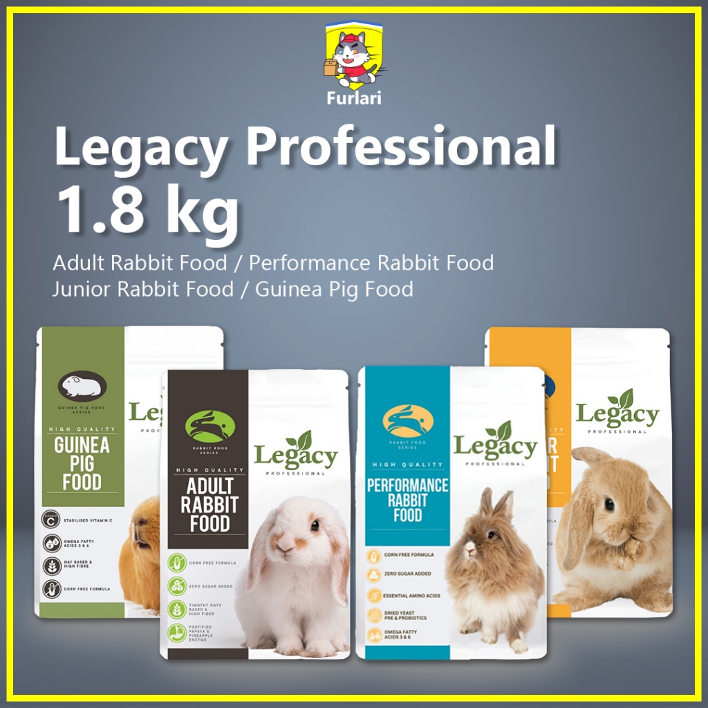 Legacy Professional 1.8 kg Adult / Performance / Junior Rabbit Food / Guinea Pig Food / Supplements