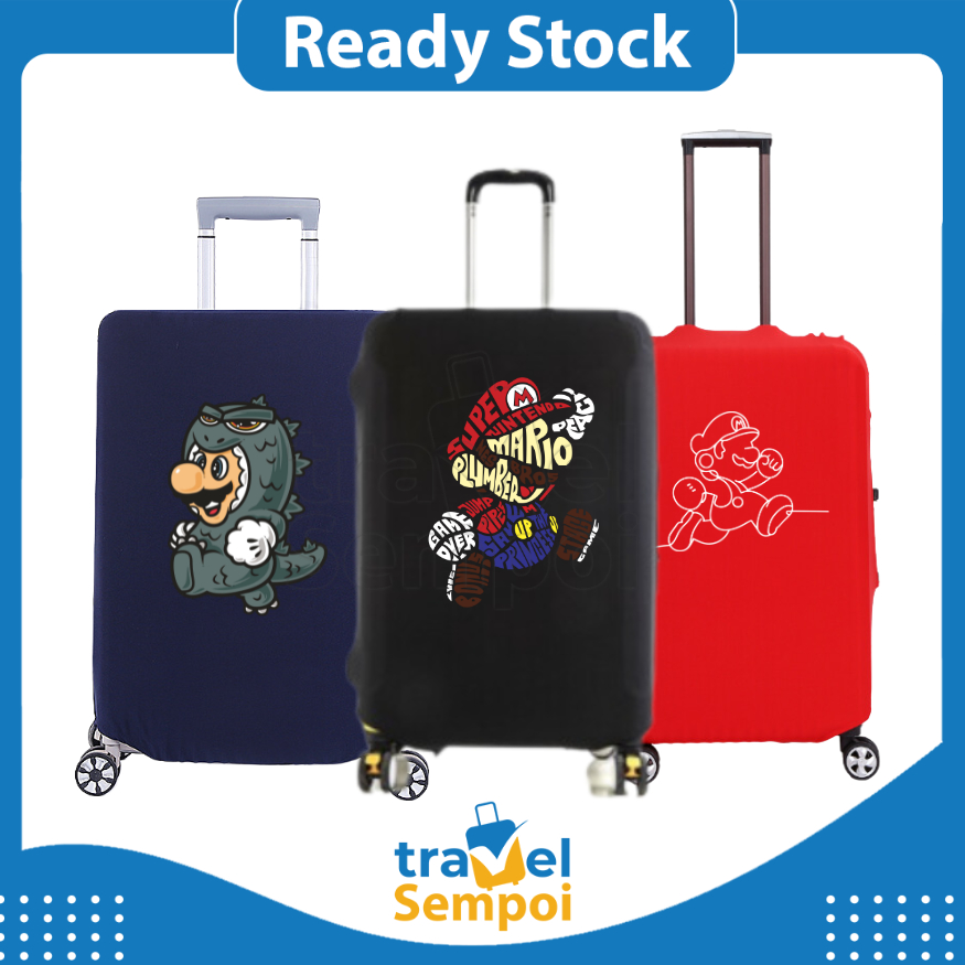 Super Mario Stretchable Elastic Travel Luggage Suitcase Protective Cover Sarung Bag