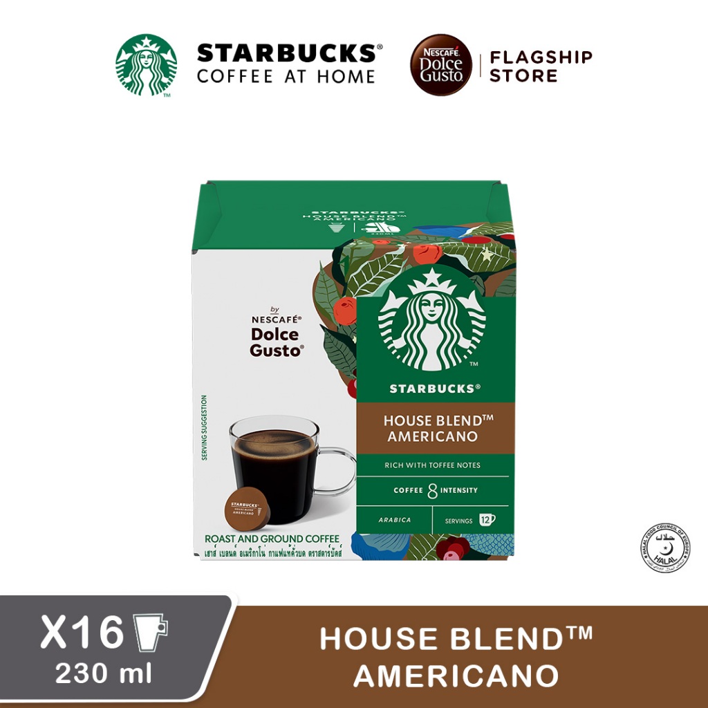 STARBUCKS® House Blend by NESCAFÉ® Dolce Gusto® Medium Roast Coffee Capsules (12 Servings) [Packaging may be vary]