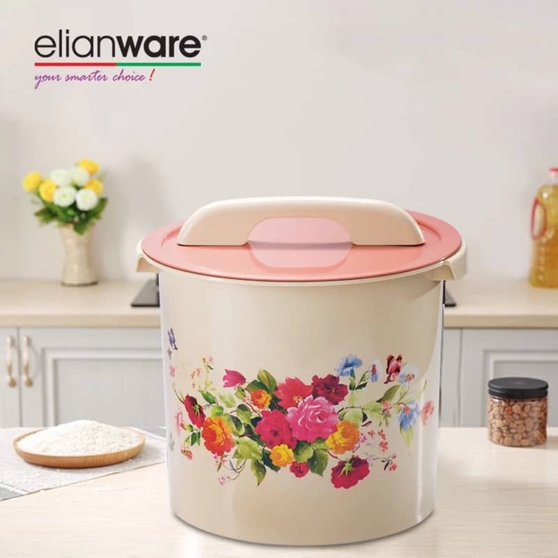 ELIANWARE 6KG RICE DISPENSER/RICE BUCKET/TONG BERAS