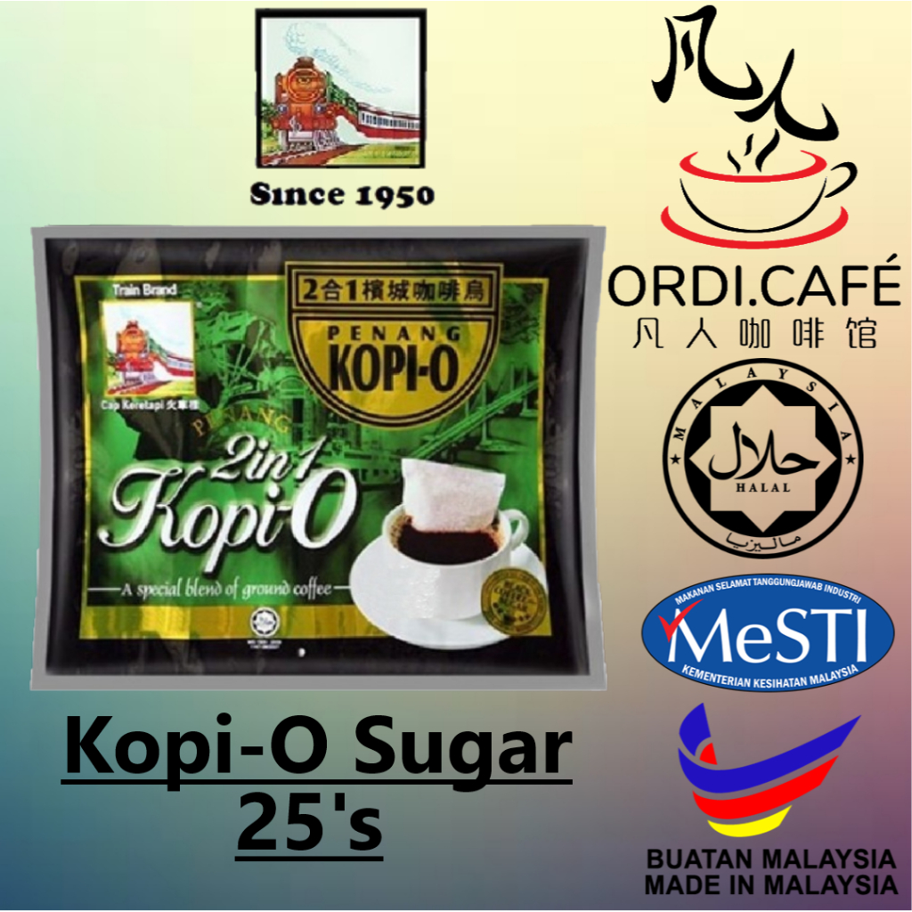 Cap Keretapi Penang Train Brand 2 in 1 Kopi-O 槟城火车标2合1咖啡乌 (25’s x 25g)