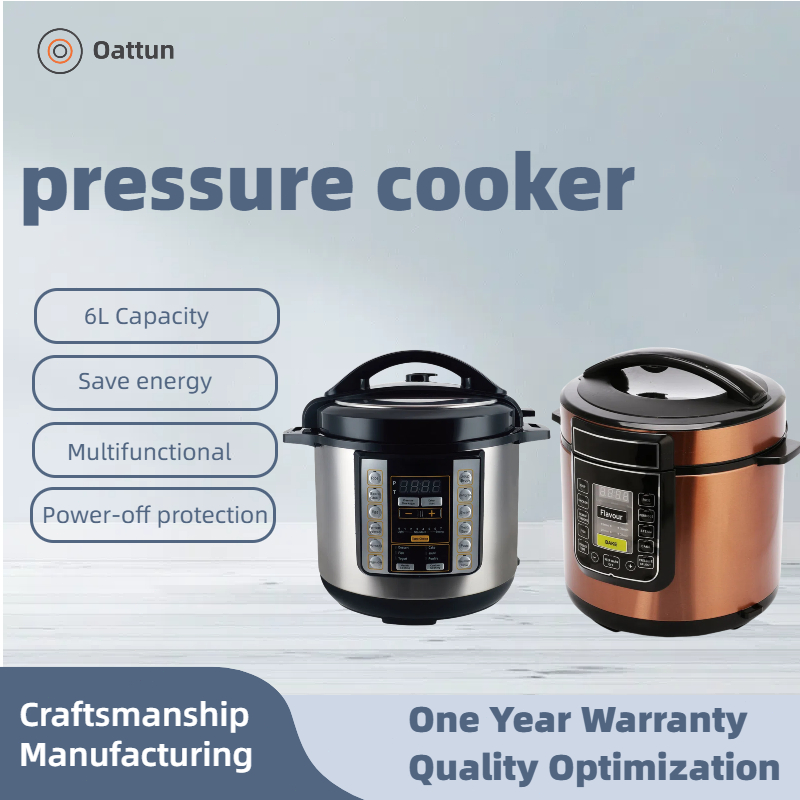 Oattum Pressure Cooker Stainless Steel Pot Smart MultiCook Gold/ Black Rice Cooker Steamer (6L)