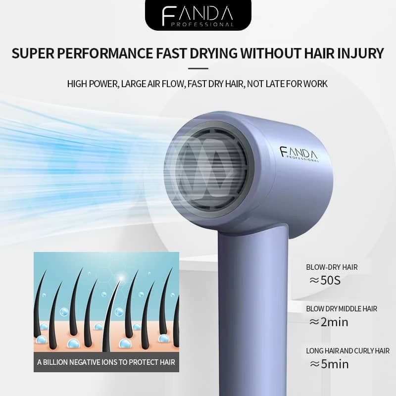 🇲🇾READY STOCK🇲🇾Hair Dryer Fanda Lightweight Strong Wind Fashion Design