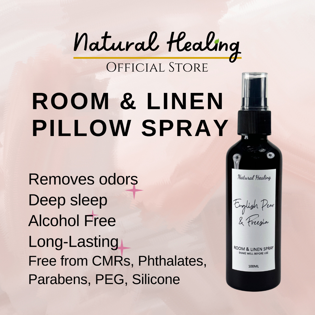 NATURAL HEALING Premium Room Spray Pillow Spray 100ml Air Purifier Air Freshener Fabric Room Perfume Pewangi Rumah