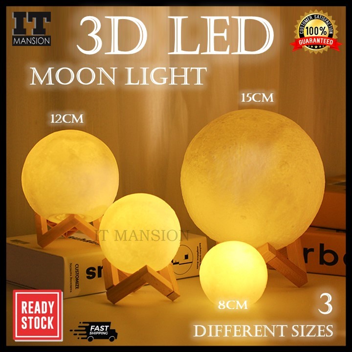 LED Moon Light Lamp Lunar Light Lamp Study Lamp Bedroom Led Bed Lamp Desk Lamp Bilik Tidur Led Lampu Katil Lampu Meja