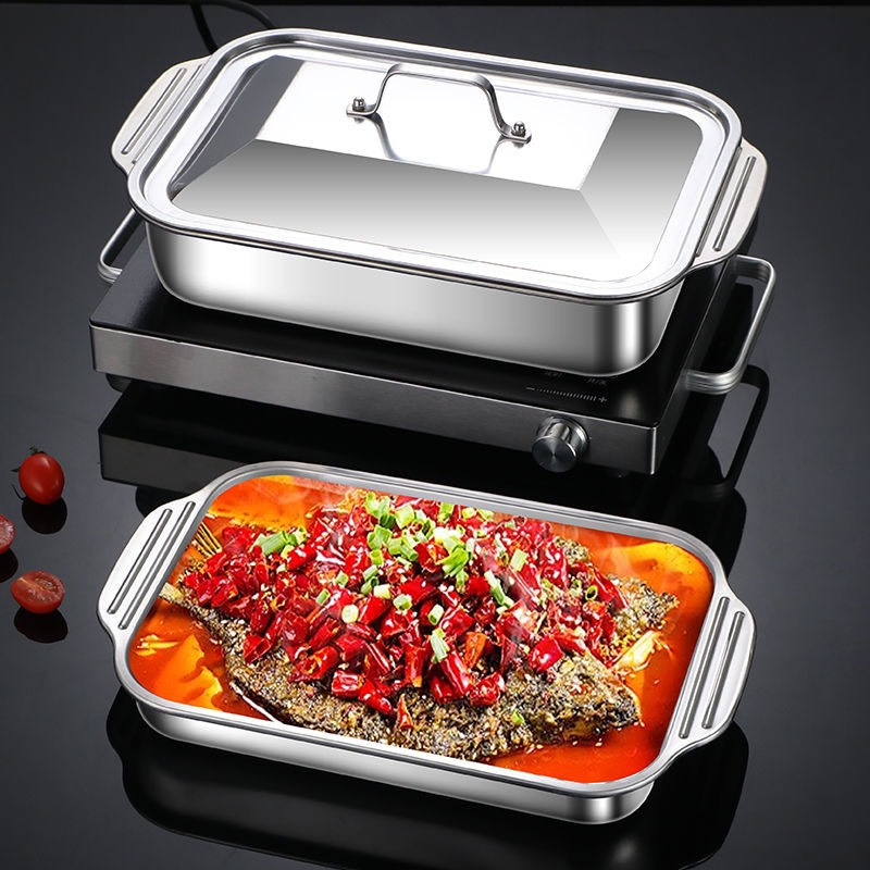 Food Warmer Stainless, 304 stainless steel food container food trays with lid for induction cooker