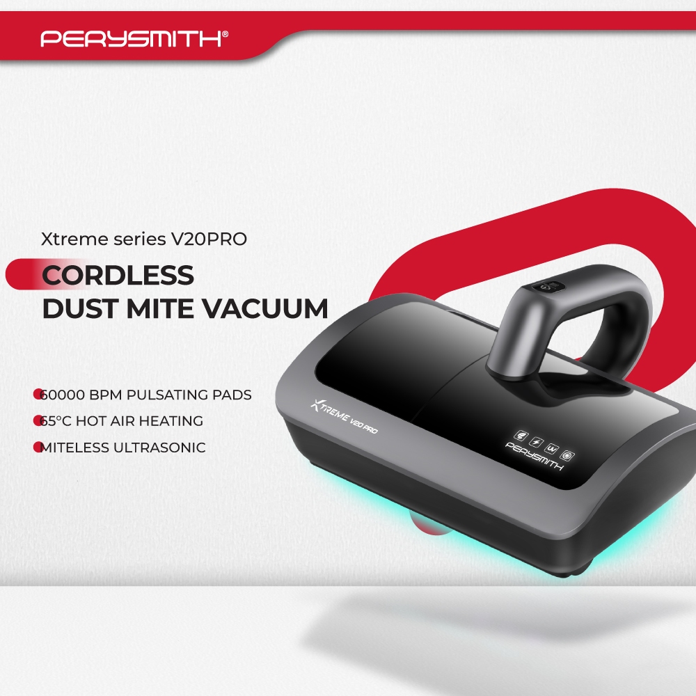 PerySmith Cordless Dust Mite Vacuum Cleaner XTREME Series V20 Pro