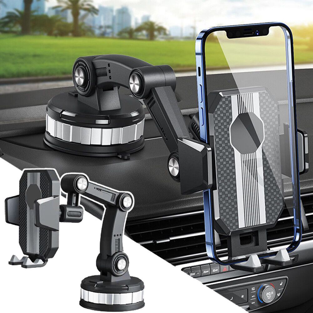 Universal 360° Long Neck Car Mount Phone Holder Mobile Phone Stand with Silicon Sucker (With Strong ABS & Silicon Base)