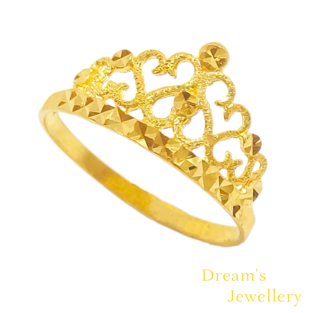 Dreams Jewellery Cincin Mahkota Emas 916 Original / Crown Ring 916 Gold Original