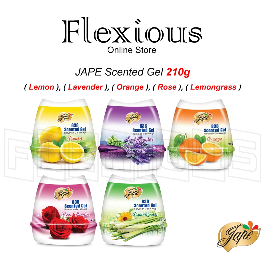 JAPE Scented Gel 210g ( Lemon ), ( Lavender ), ( Orange ), ( Rose ), ( Lemongrass )