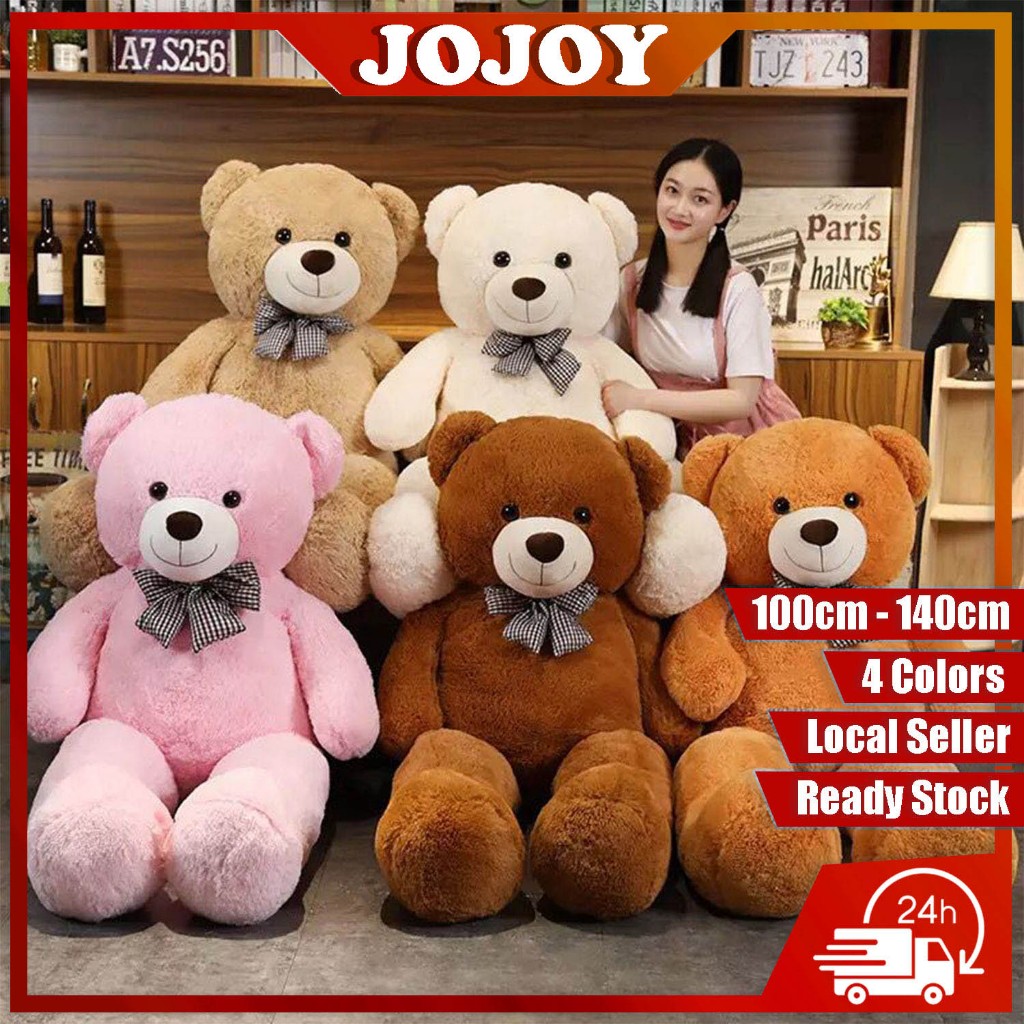 JOJOY Giant Teddy Bear Plush Doll Stuffed Toy Cute Bear Besar Patung Beruang Murah Gift