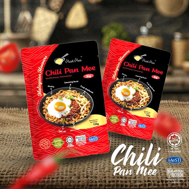 [Shopee Choice] Meet Mee Dry Chili Pan Mee (Fried Anchovies) 120g【HALAL】