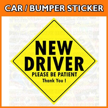 New Driver - Car Sticker / Bumper Sticker / Motor Sticker / Stiker Helmet MISC