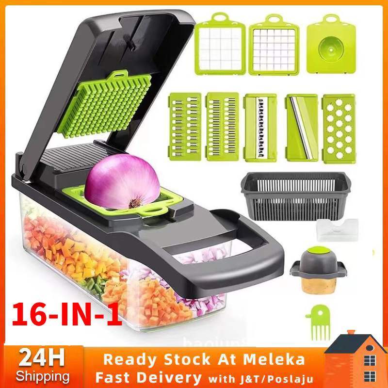 Mandoline 16 in 1 Vegetable Chopper Cutter Multifunctional Fruit Cutter Slicer Potato Onion Graters & Cutter Pemotong切菜器