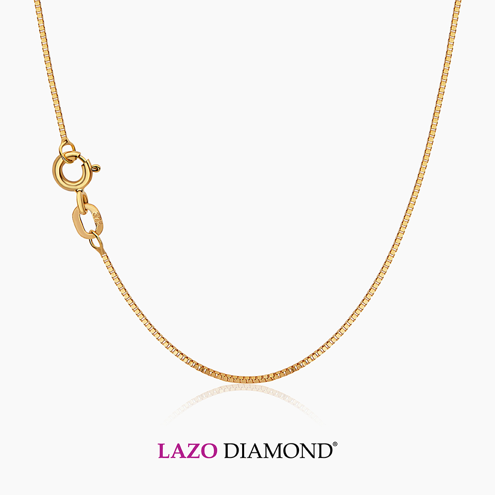 LAZO DIAMOND 9k Yellow Gold Box Chain Necklace