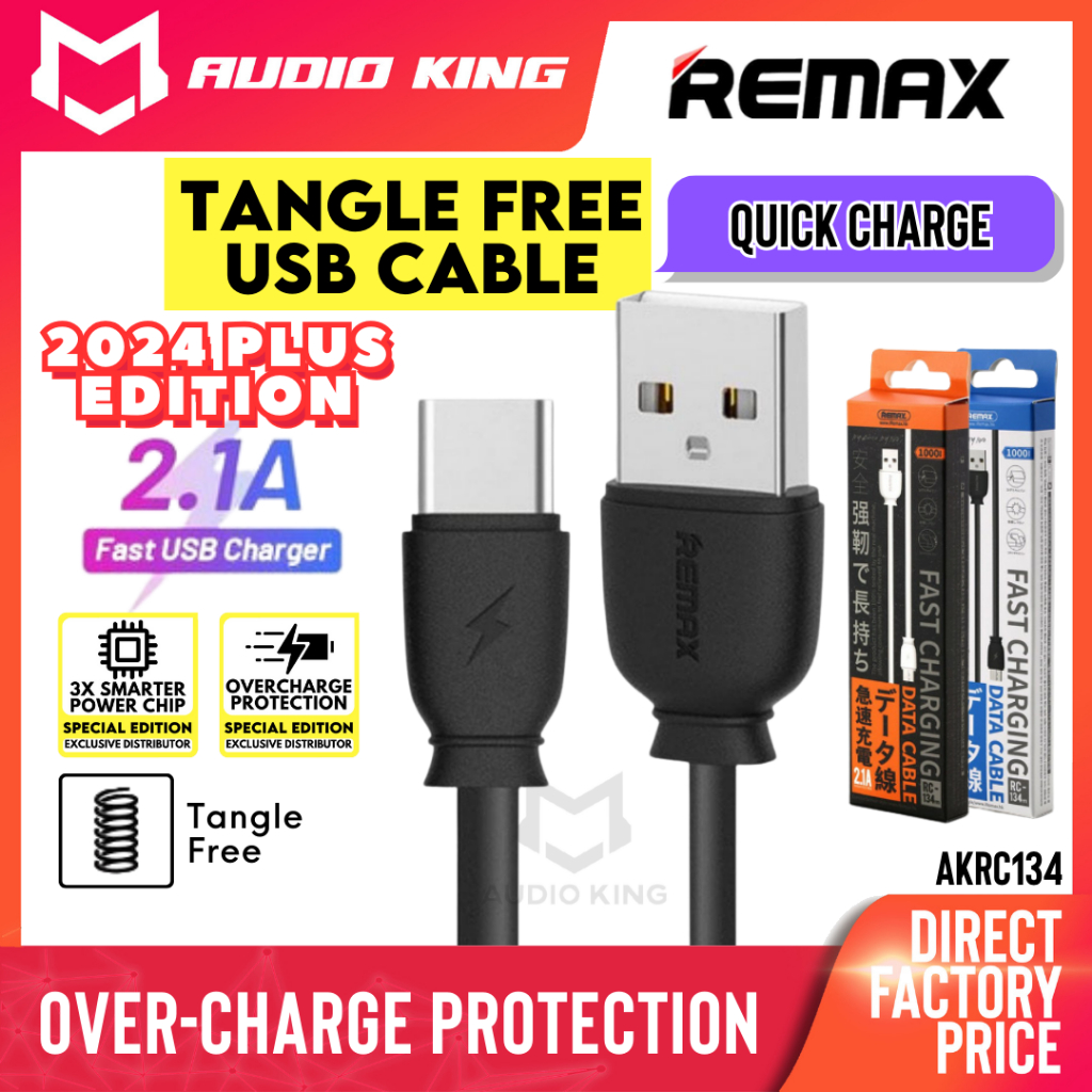 REMAX Type C Quick Charging Kabel Micro USB C Phone Cable Charger Android Original Wayar Mikro Charge Wire 充电线 AKRC134