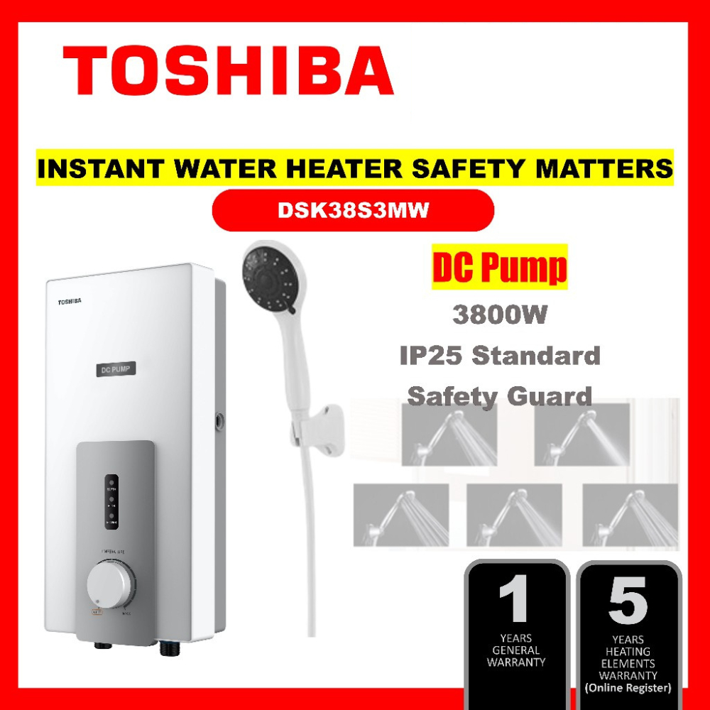 Toshiba Water Heater (Non-Pump / DC Pump ) DSK38S3MW Pemanas Air 热水器