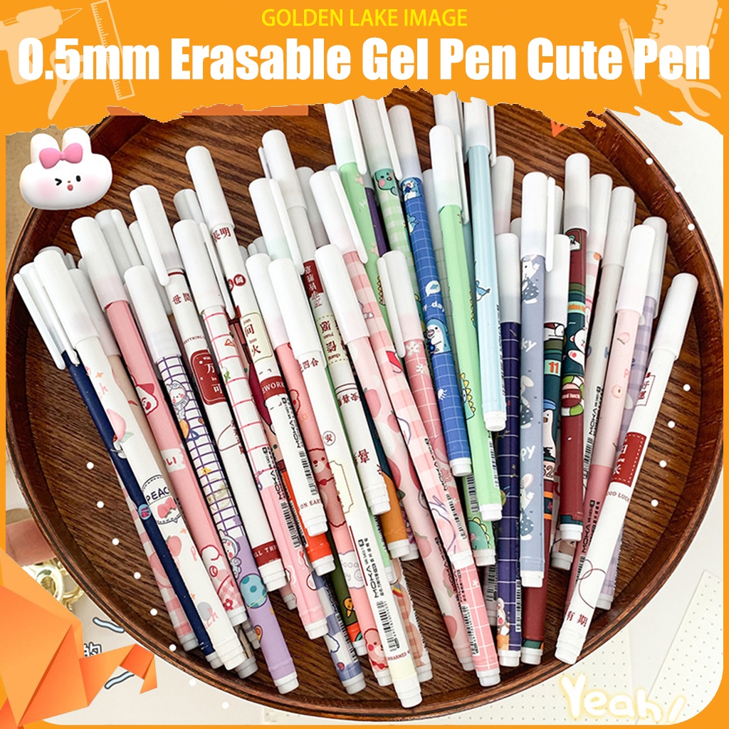 1Pc Cartoon Erasable Gel Pens Kawaii Washable Handle Magic Pen 0.5mm Blue Ink School Office Supplies