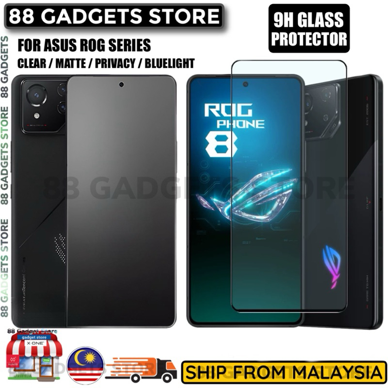 ASUS ROG Phone 9 Pro / 8 Pro / 7 U / 6D / 6 Pro / 5s / Pro / 3 / 2 Matte Privacy Blueray Tempered Glass Screen Protector