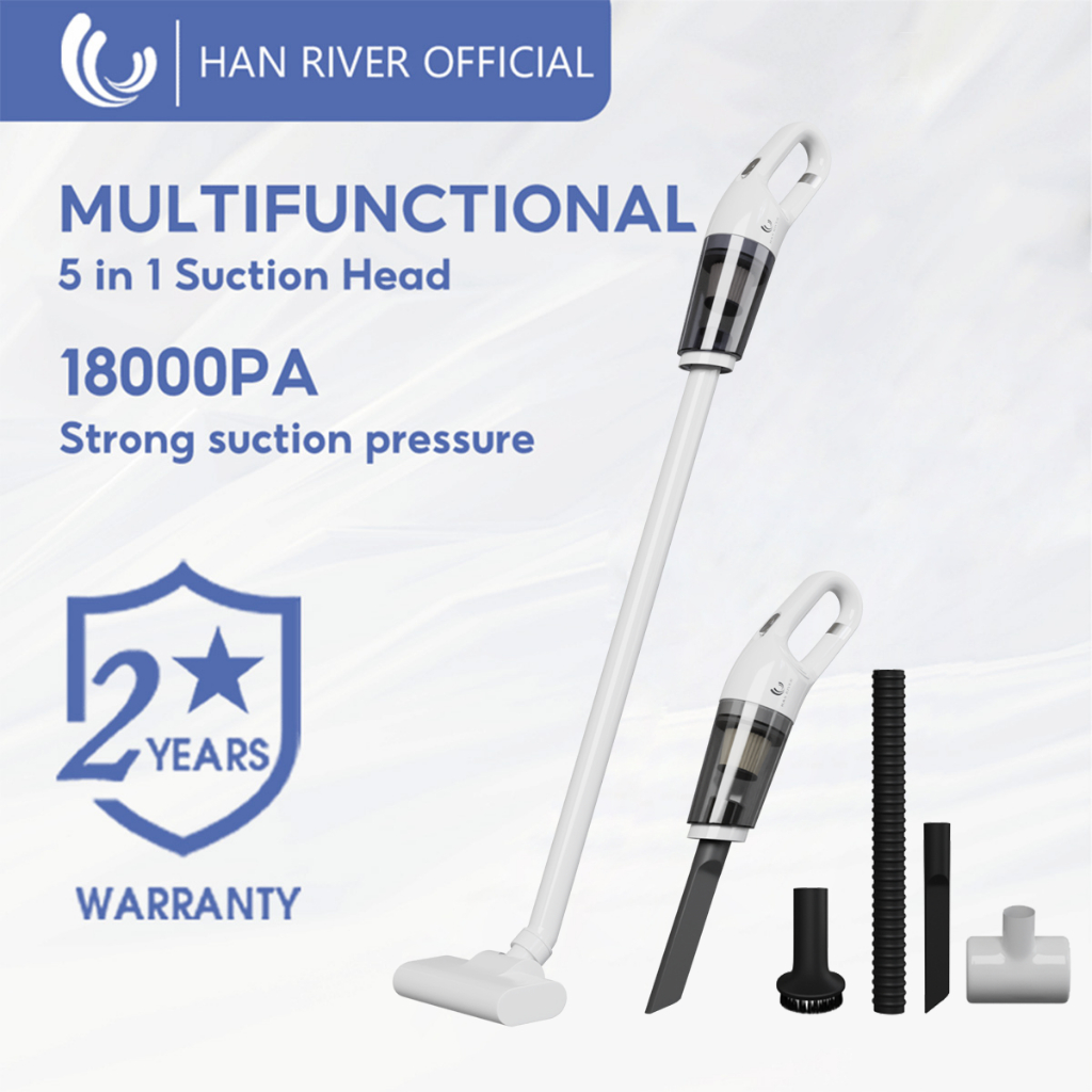 HAN RIVER 5 In 1 Cordless Vacuum Cleaner Strong Suction Pressure 18000Pa HRXCQ03WT