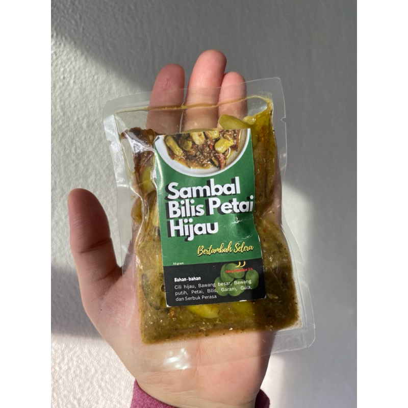 (SAMBAL TRAVEL PACK) Sambal Bilis Petai Hijau 55g,boleh bawa Travel,Umrah,Camping,Hiking,Student