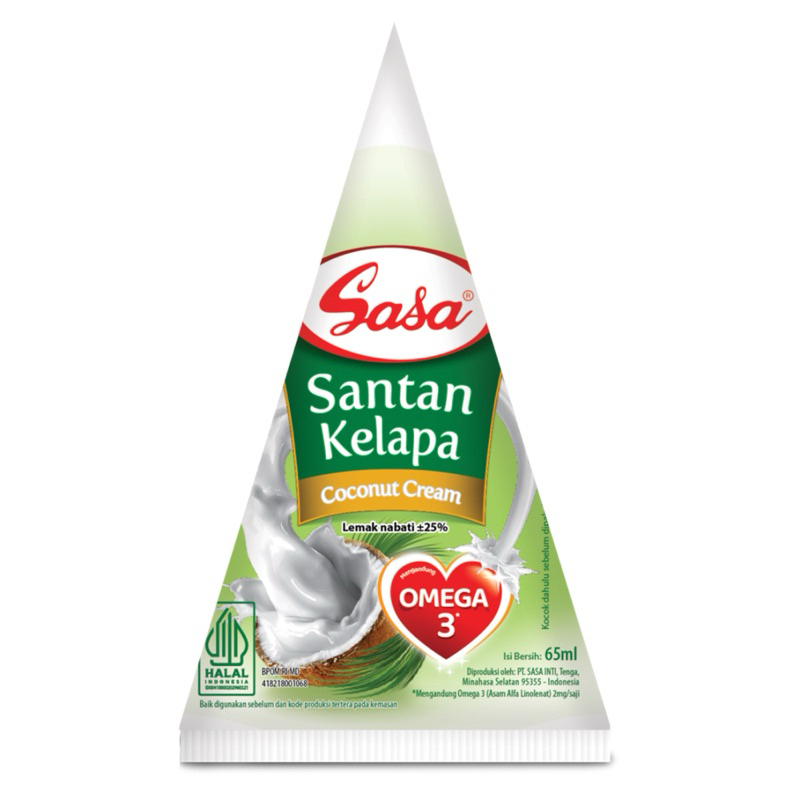 PRODUK INDONESIA HALAL SASA SANTAN KELAPA COCONUT CREAM/COCONUT MILK 65ml