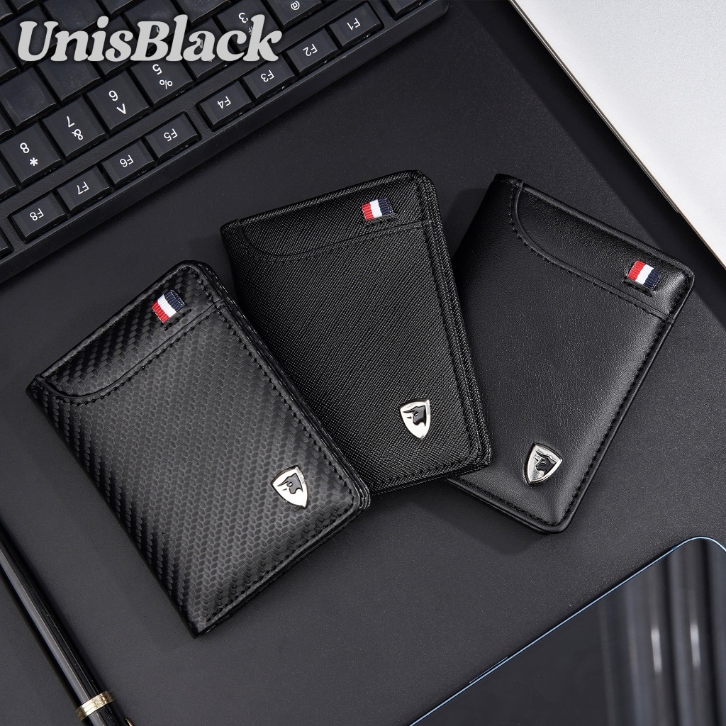 UnisBlack Small Men Wallet , Short Wallet Men , Card Holder Wallet , Dompet Kecil Lelaki , Beg Duit Kecil Lelaki