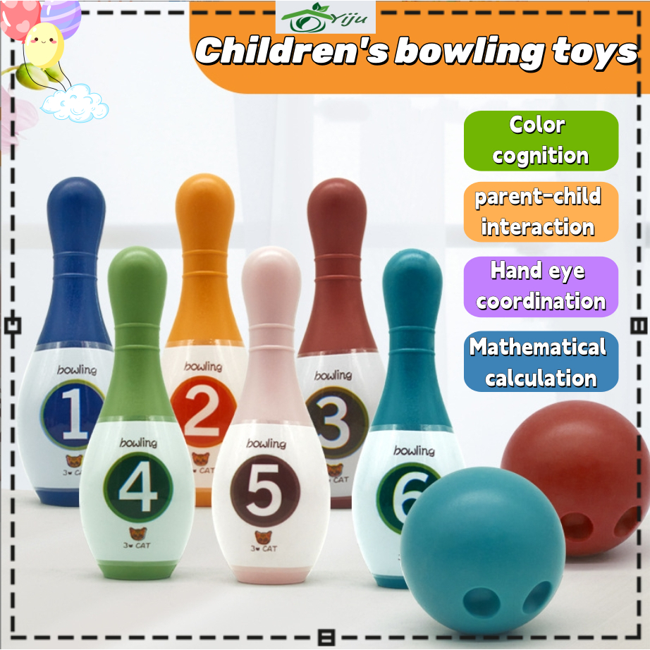 Kids bowling Games Pins Balls Sport Toy 3-6 Year Old Indoor & Outdoor Set-Toy Mainan Kanak-Kanak