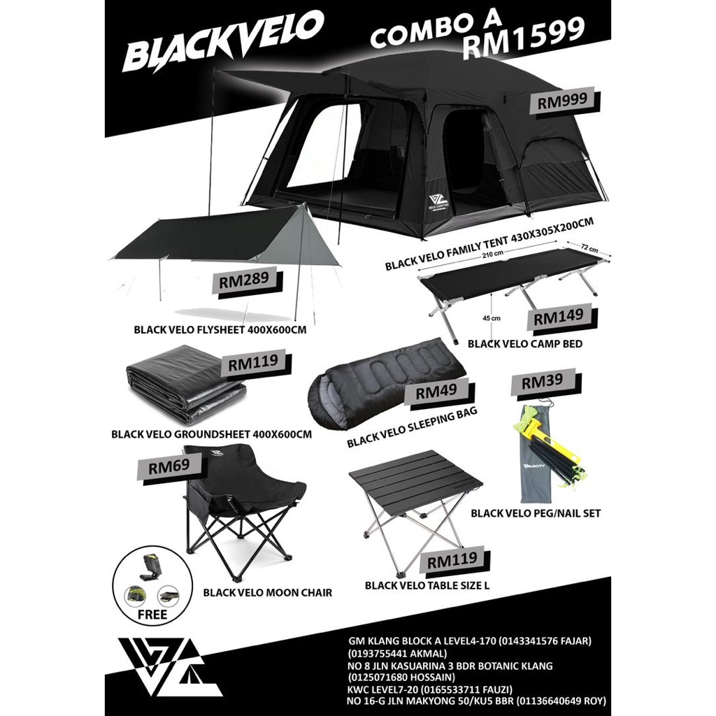 ￼VELOCITY Black Camel 12 Person Large Camping Tent Waterproof Family Tents Outdoor Double Layers Luxury Khemah Unta Tent