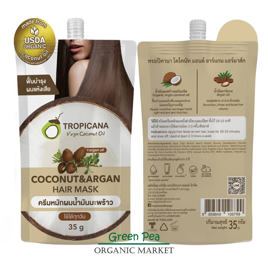 Tropicana Coconut Oil Hair Mask Tropicana Formula NON PARABEN Size 35 G.