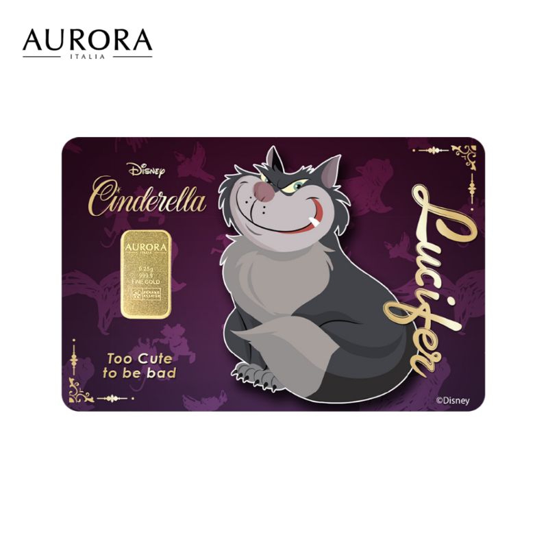 🇲🇾 Disney x Aurora Italia (0.25g) 999.9 The Cinderella Lucifer Limited Edition Gold Bar