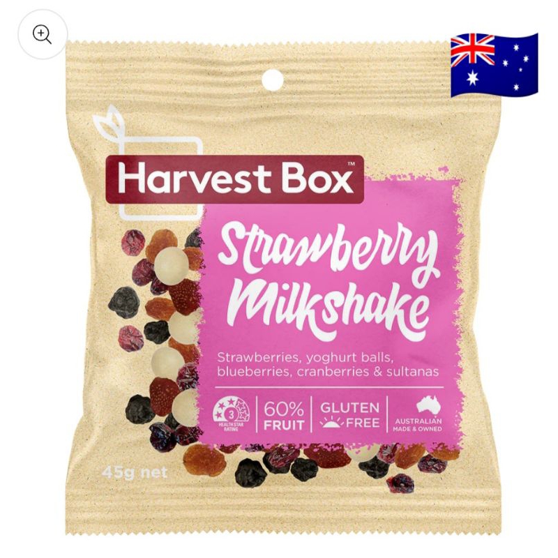 Harvest Box Strawberry Milkshake Nuts Snack 45g imported from Australia