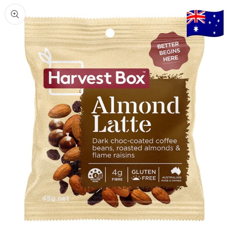 Harvest Box Almond Latte Nuts Snack 45g imported from Australia