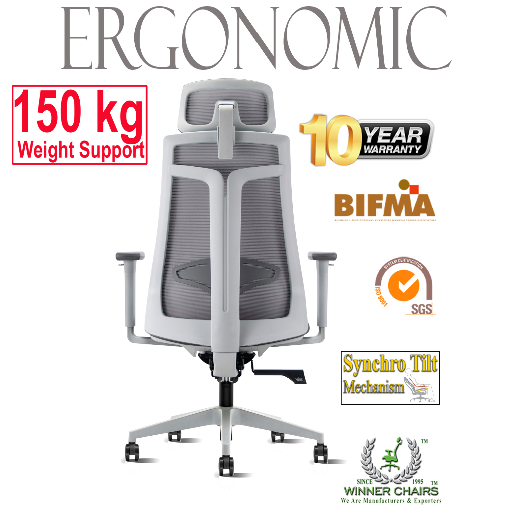 Ergonomic Office Chair WN 6230A-GRY (10 years warranty)