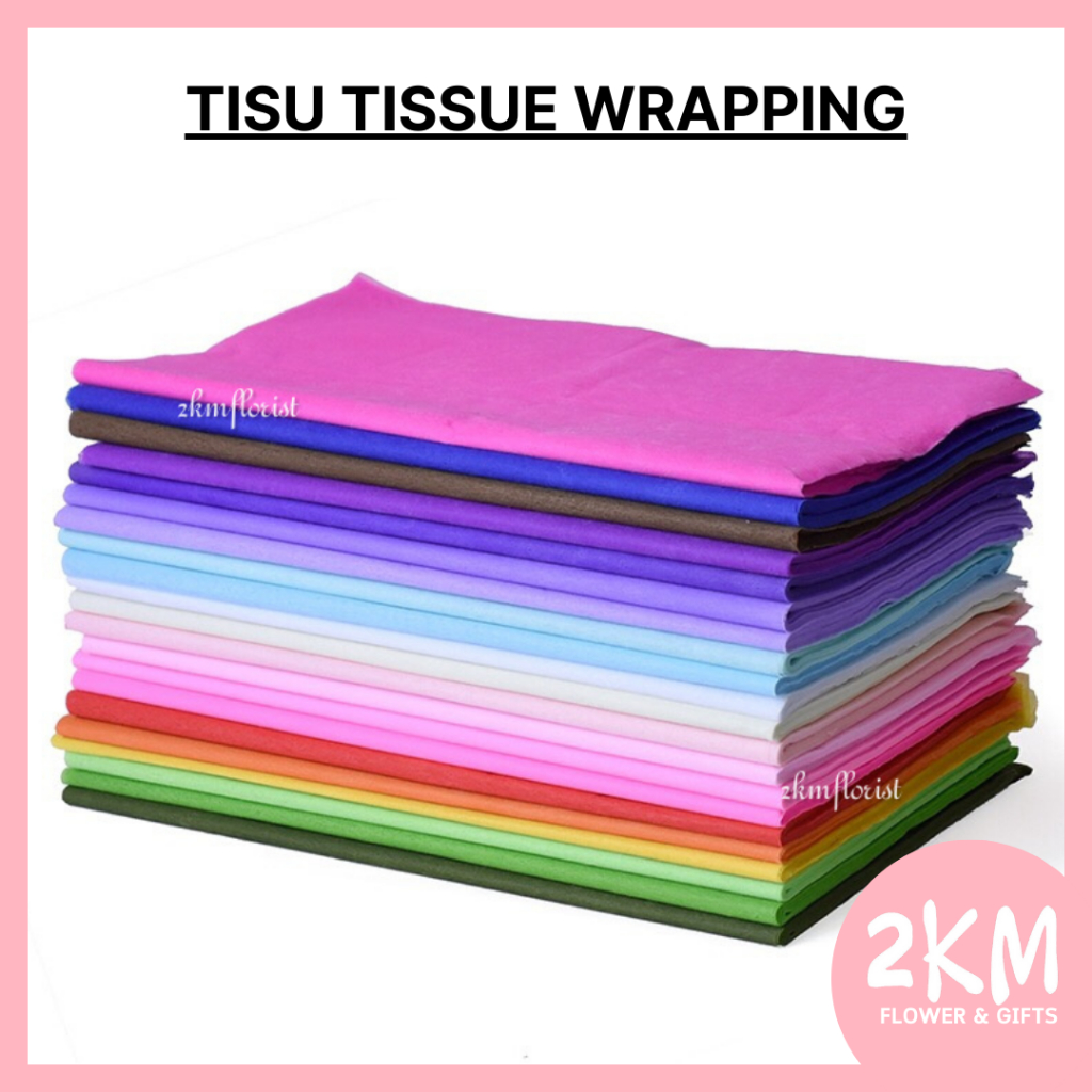 (30PCS) TISU TISSUE Flower Wrapping Paper Bouquet Gift Florist Wrap Wrapper Birthday Kertas Pembalut Bunga Hadiah Telur