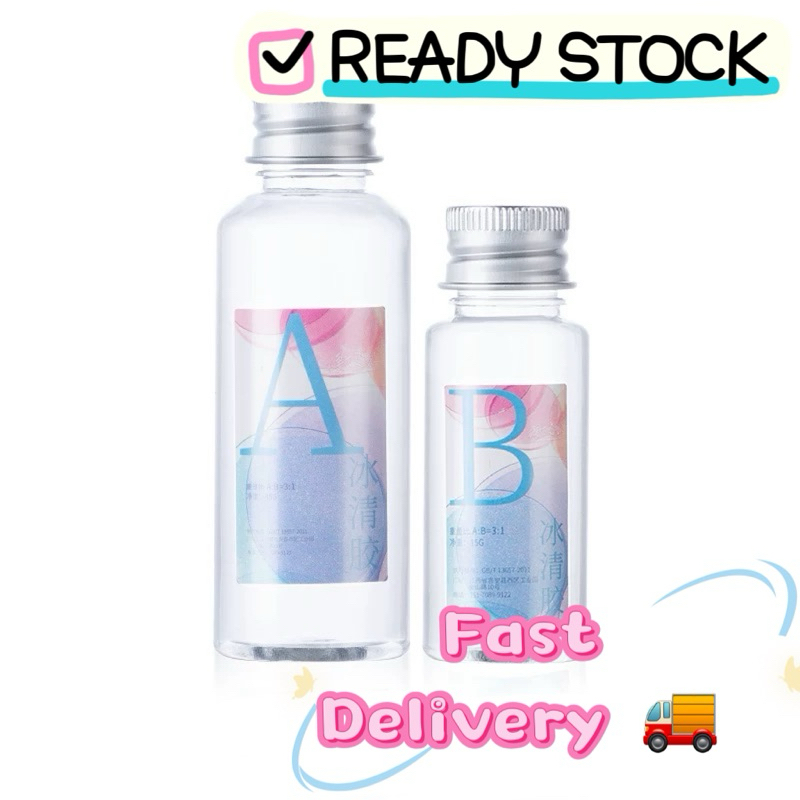 Ready Stock1 Set Clear Resin Epoxy High Adhesive 3:1 AB Crystal Glue Resin Jewelry Making 水晶滴胶