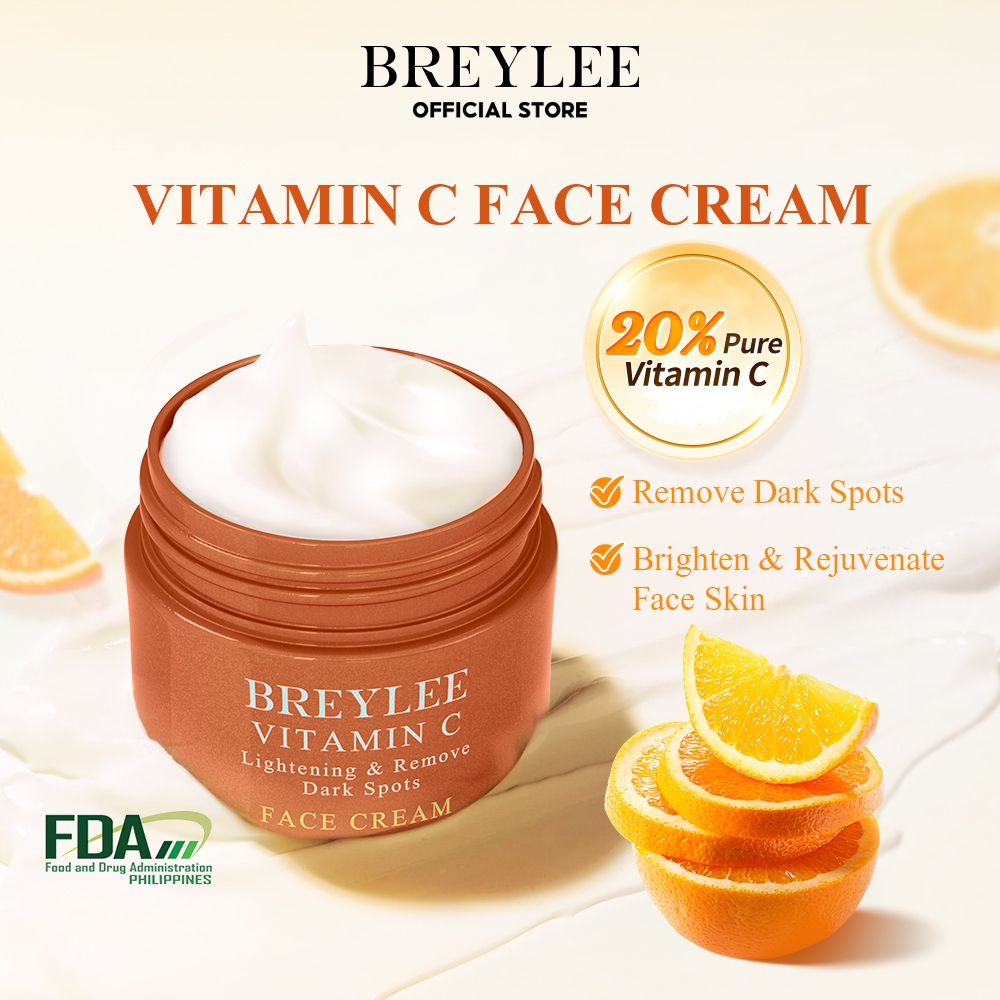 BREYLEE Vitamin C Whitening Face Cream Retinol Anti Aging Skincare Facial Moisturizer Skin Dark Spot Remover 乳霜 抗老