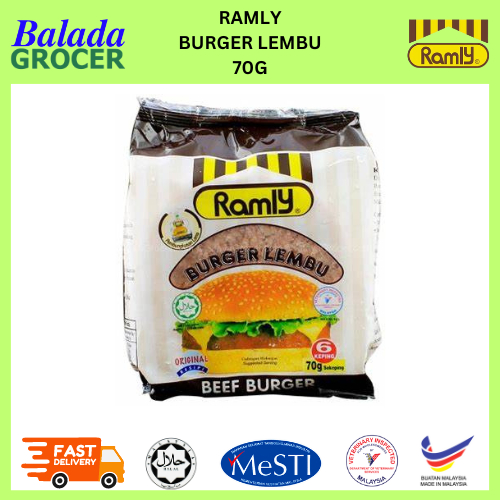 *TEBAL & JUICY* PATTY BURGER DAGING LEMBU JENAMA RAMLY (HALAL DARI JAKIM & BUATAN BUMIPUTERA)