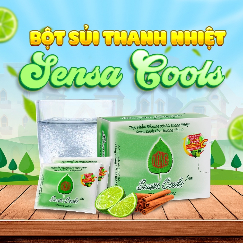 [ VIETNAM ] Sensa Cools fizz Lemon Grass flavor Effervescent Powder Vitamin C/ Serbuk pelepasan panas/ 柠檬味清热散