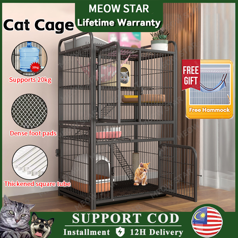 Cat Cage Large Sangkar Kucing Besar 2 3 Tingkat 4 Level Pets Cages Cat House Indoor Dog Cage Villa Platform Rumah Kucing