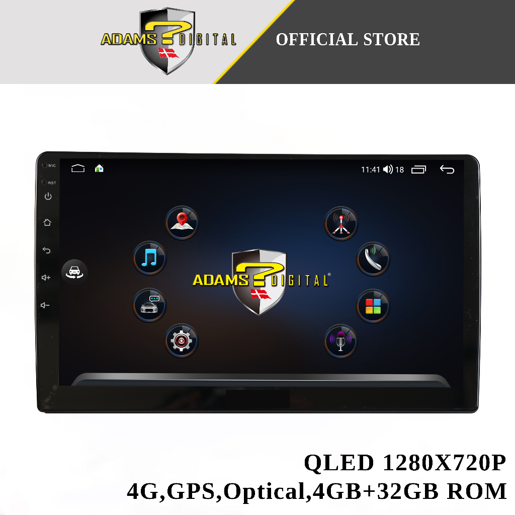 Adams Digital QLED 9"/10" Android Player 360 Camera 4gb ram +64gb DSP 4G SIM