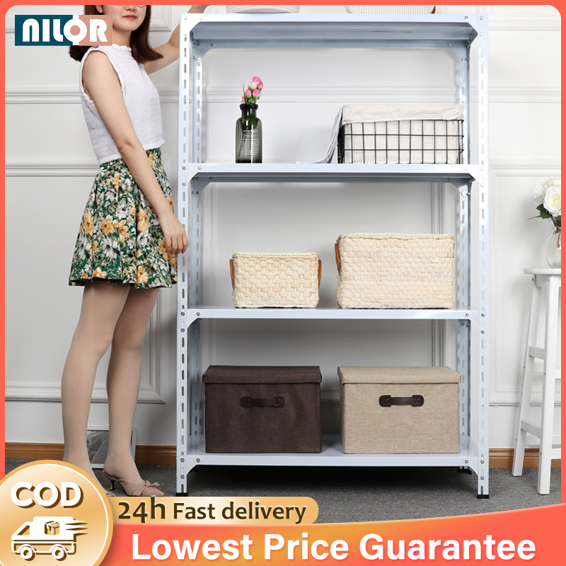 ALL Metal Boltless Rack Home Kitchen Storage Metal Shelf Shelves Rack Organizer Balcony Warehouse Rak Besi Bertingkat 铁架