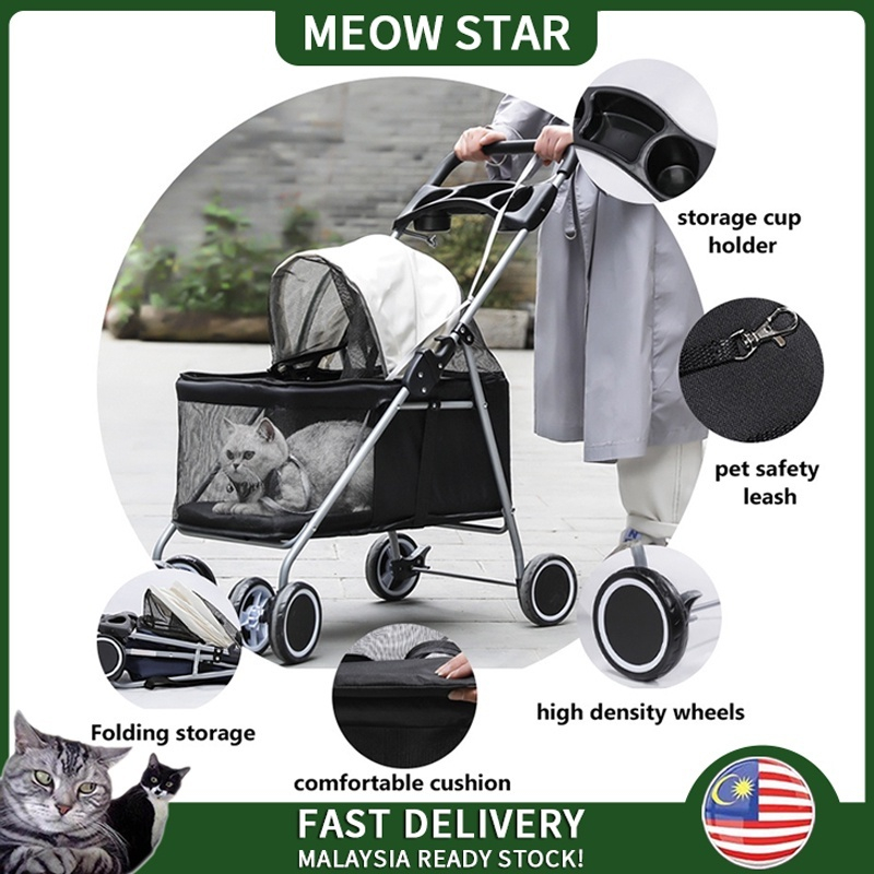 Pet Trolley Foldable Trolley Pets Stroller Puppy Stroller Cat Stroller Dog Stroller Trolley Cat Carrier