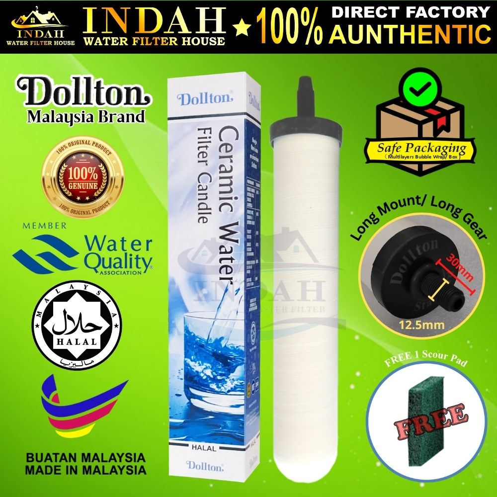 Dollton Malaysia JAKIM Halal Standard Ceramic Filter Water Filter Penapis Air Seramik Long Mount